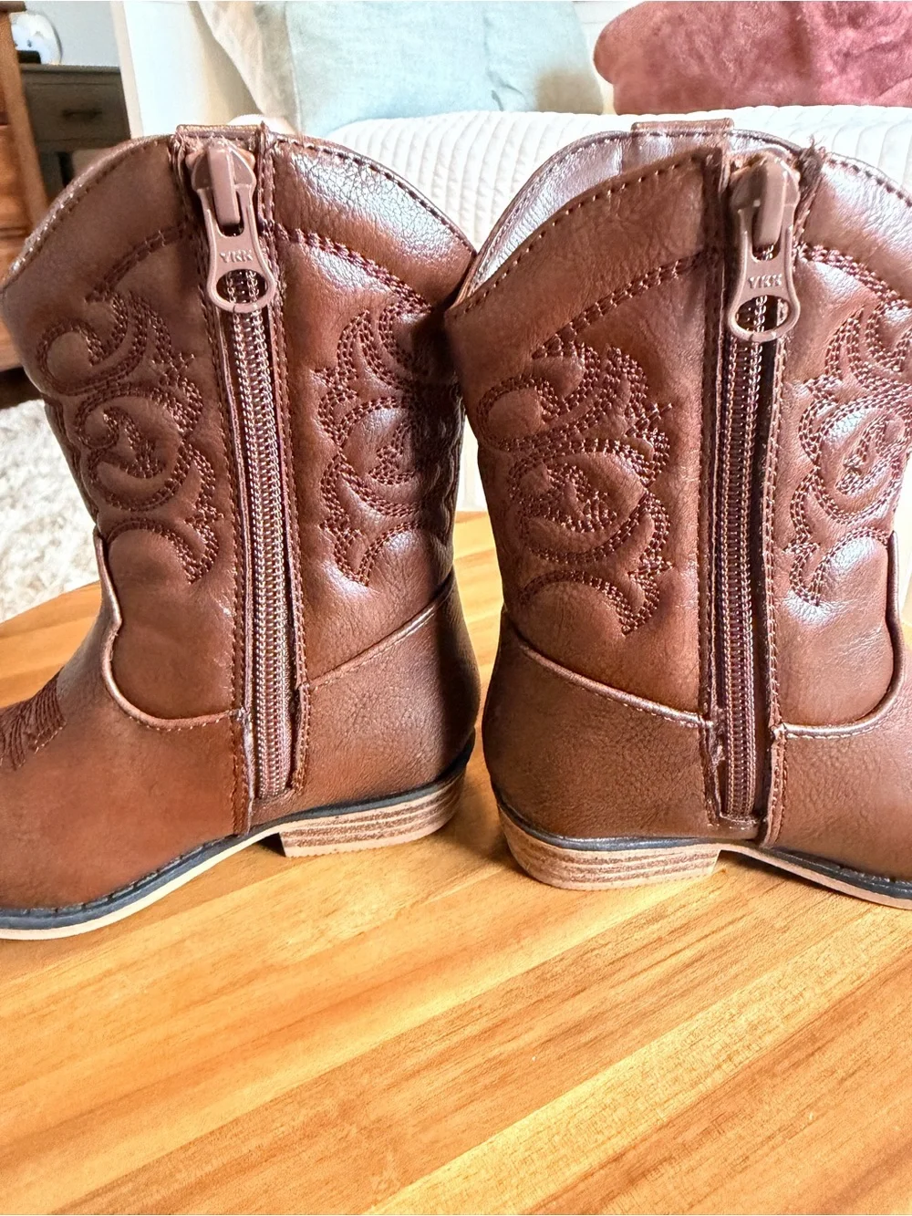 Cat and Jack cowboy boots. Brown Embroidered Western Cowgirl Boots